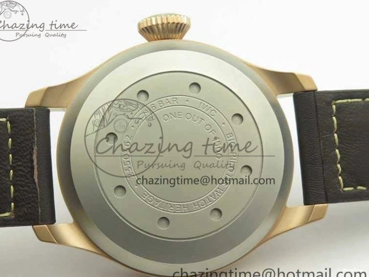 MIROTIME 0823 Big Pilot IW510301 Satin-Polished RG YLF Best Edition Black Dial On Leather Strap A Flexible 7222